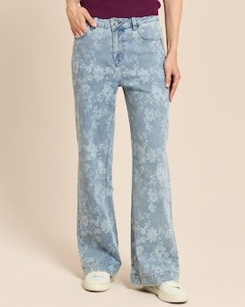 Produktabbildung für Wide Leg Jeans mit Blumenprint