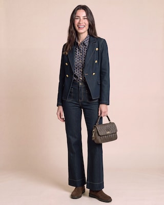 Produktabbildung 4 für Blazer aus Denim mit Goldknöpfen