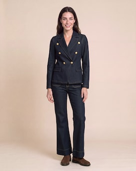 Produktabbildung für Blazer aus Denim mit Goldknöpfen