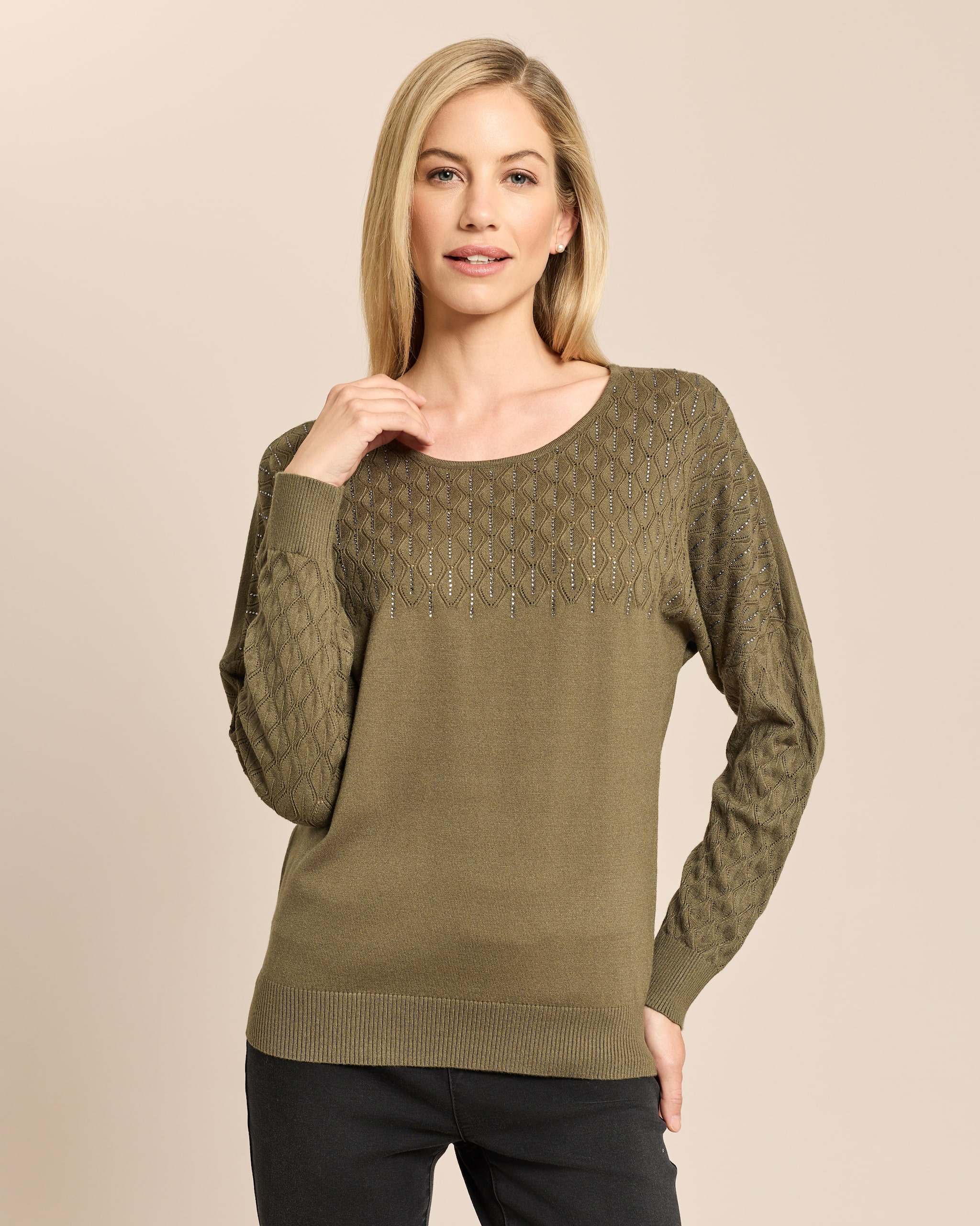 Produktabbildung für Pullover mit Pointelle-Verzierung