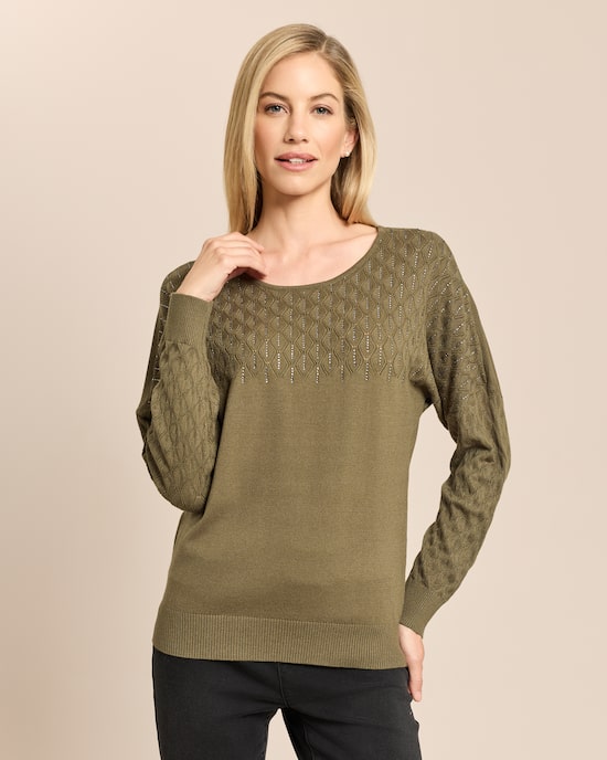 Produktabbildung für Pullover mit Pointelle-Verzierung