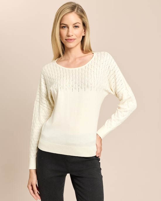 Produktabbildung für Pullover mit Pointelle-Verzierung