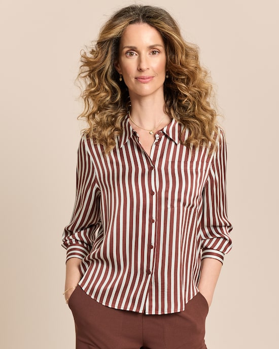Produktabbildung für Satin-Bluse gestreift