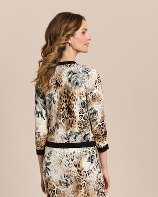 Produktabbildung 5 für Strickjacke mit Leo- und Blumenprint