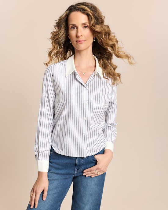 Produktabbildung für Baumwollstretch Bluse Streifenmix