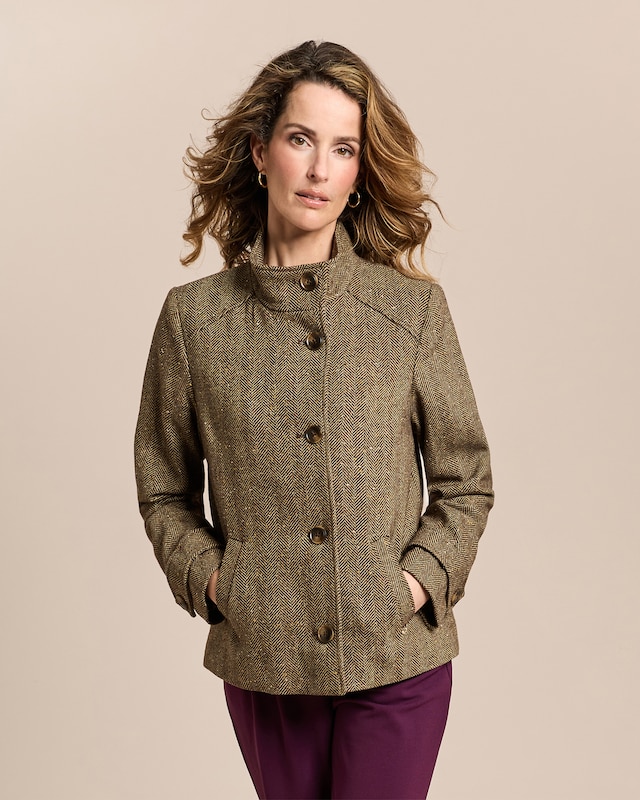 Jacke im Fischgratdesign