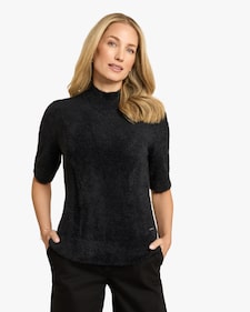 Produktabbildung für Pullover mit Stehkragen und halbem Arm