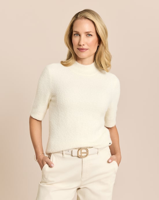 Produktabbildung für Pullover mit Stehkragen und halbem Arm