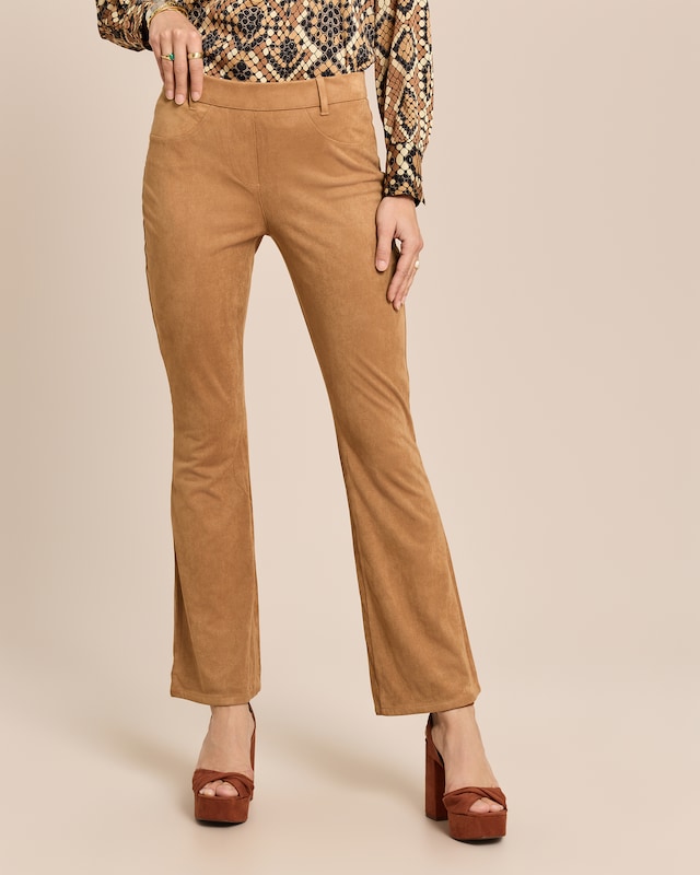 Bootcut-Hose in Velours-Optik