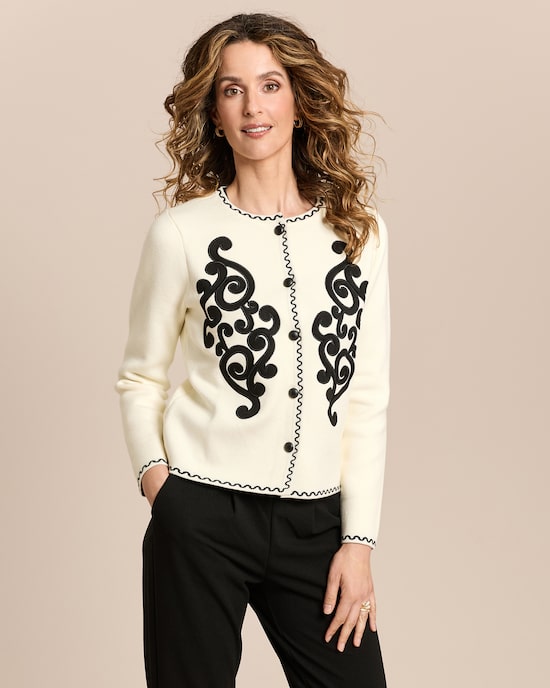 Produktabbildung für Strickjacke mit Ornament