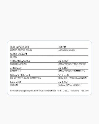 Produktabbildung 2 für Ring mit Montana Saphir & Brillanten