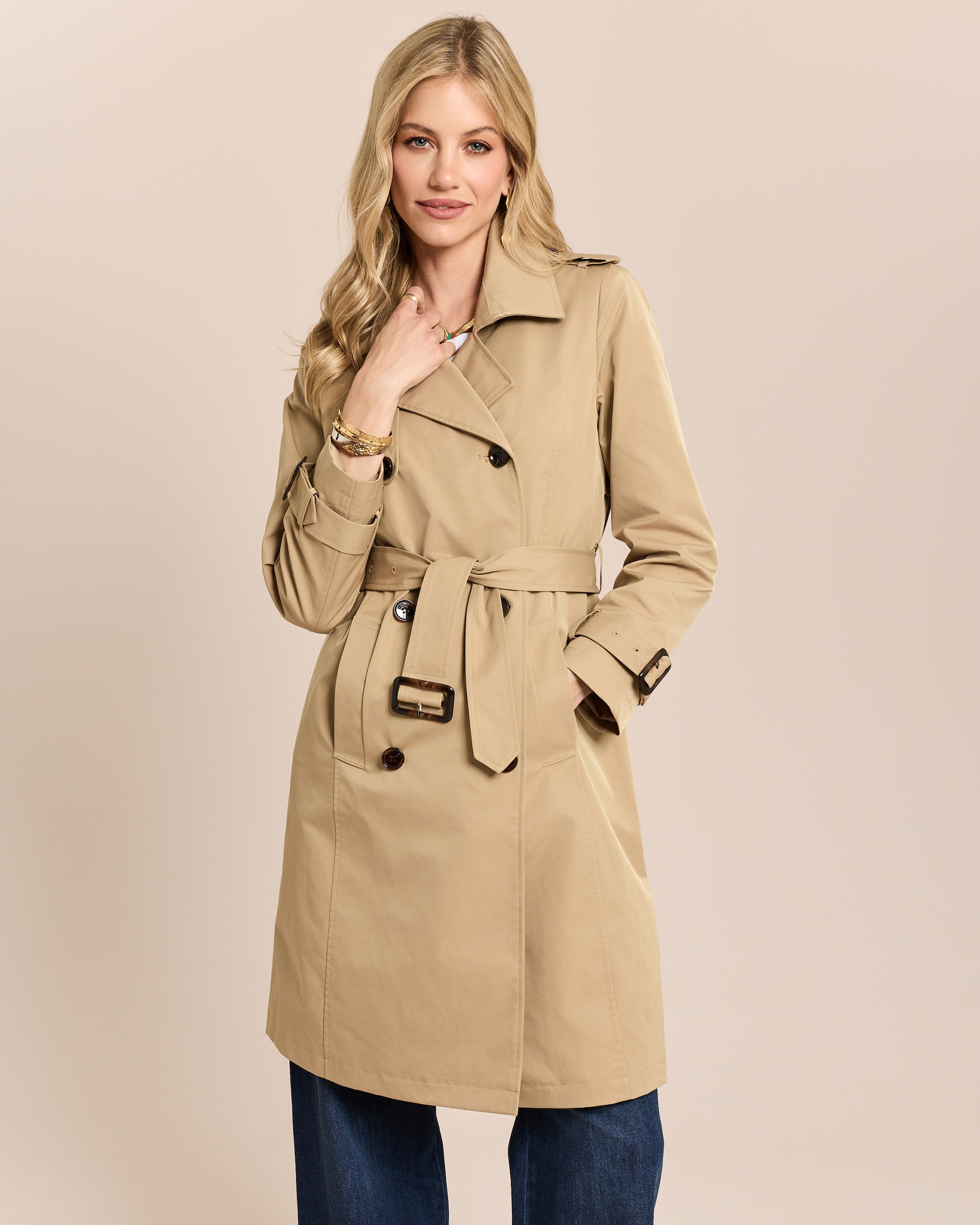 Produktabbildung für Trenchcoat mit Stickmotiv