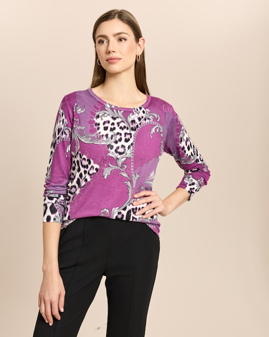Produktabbildung für Pullover mit Leo- und Kettenprint