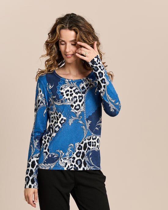 Produktabbildung für Pullover mit Leo- und Kettenprint