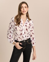 Produktabbildung für Chiffon-Bluse mit Motivdruck