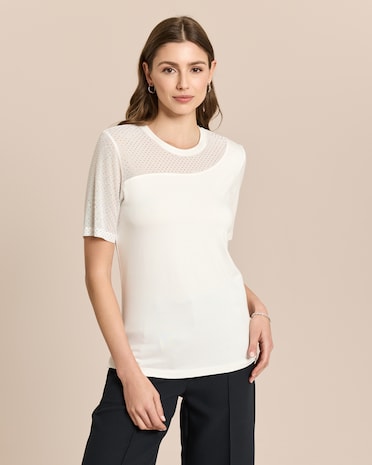Produktabbildung für Shirt mit Mesh und Strass