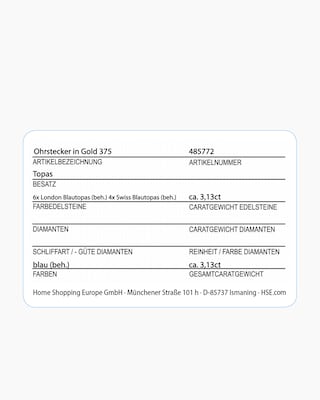 Produktabbildung 2 für Ohrstecker mit Topas