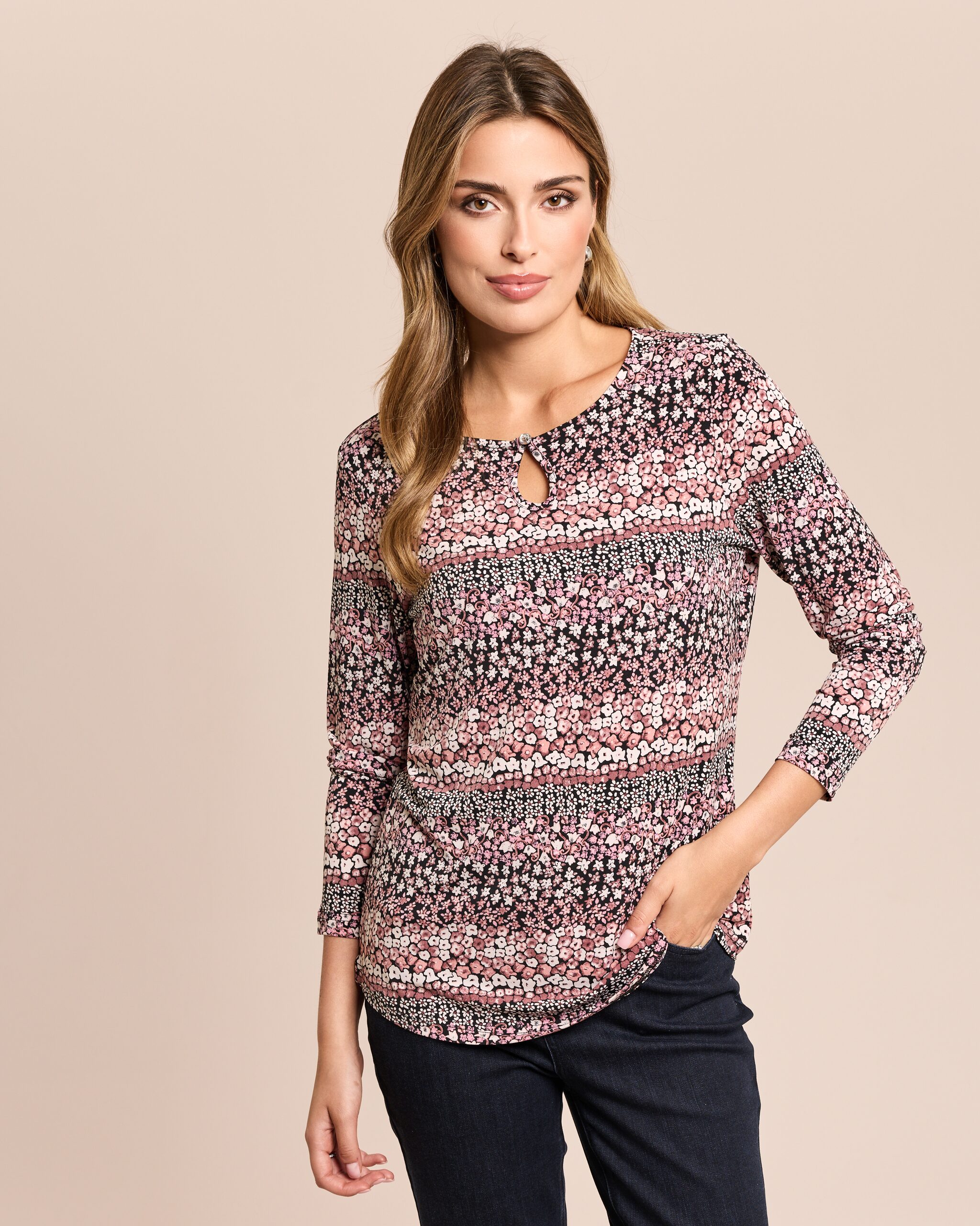 Produktabbildung für Shirt Mille-Fleur Rundhals & Key-Hole