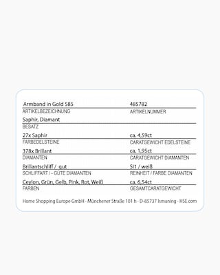 Produktabbildung 5 für Brillant-Armband mit Saphiren