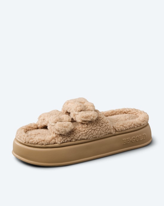 Produktabbildung für Pantolette mit Teddy-Plüsch