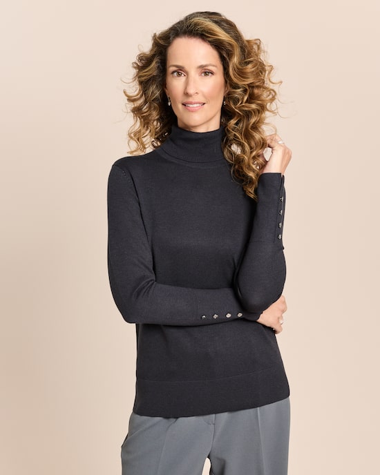 Produktabbildung für Rollkragenpullover mit Schlitz am Arm
