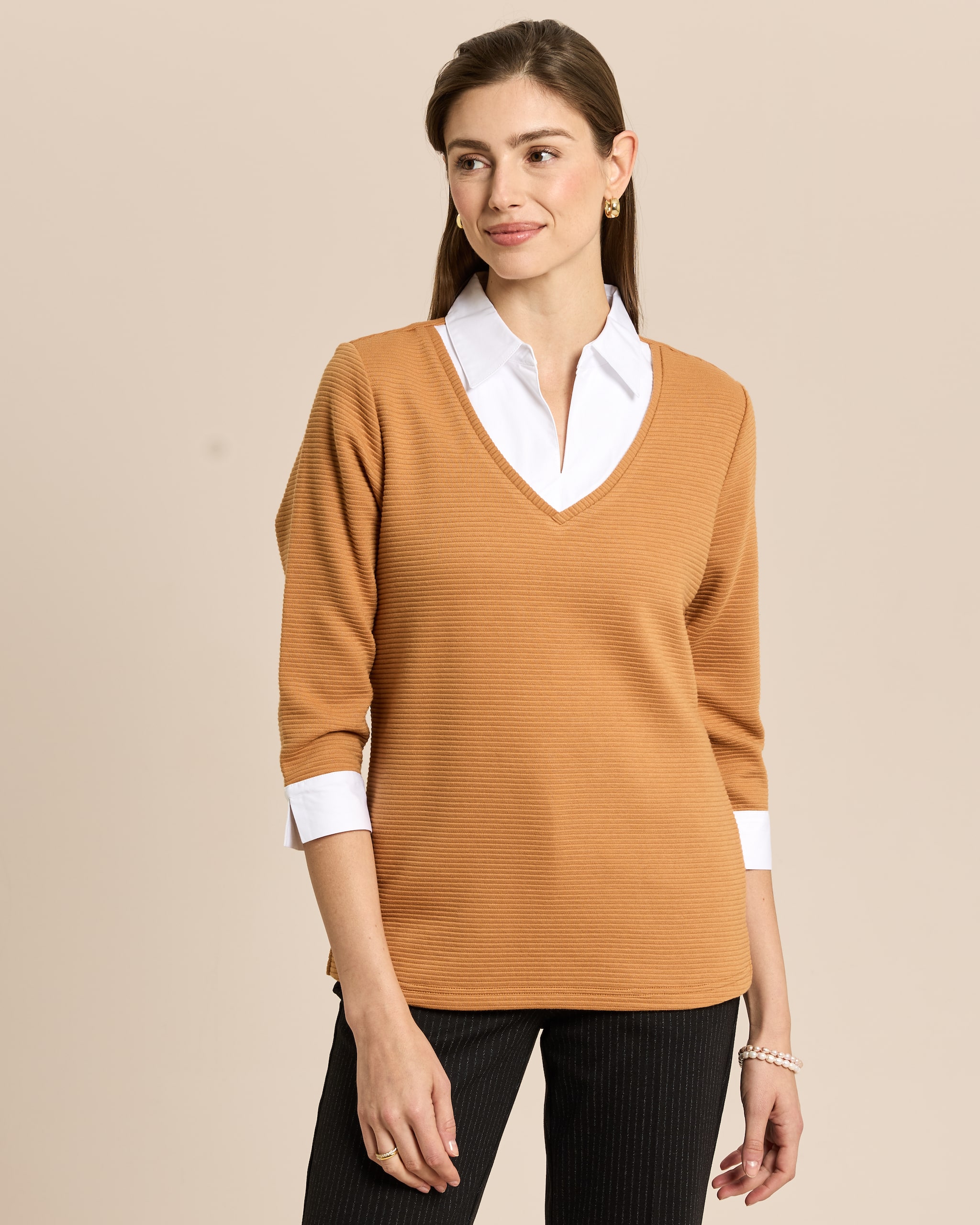 Produktabbildung für Ottoman-Shirt mit Blusenkragen