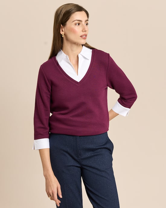 Produktabbildung für Ottoman-Shirt mit Blusenkragen
