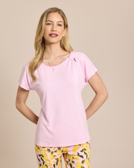 Produktabbildung für Shirt mit Knoten-Deko am Ausschnitt