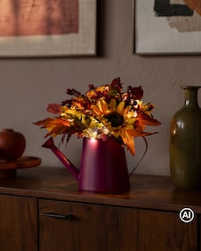 Produktabbildung für LED-Gesteck Herbstdesign in Gießkanne