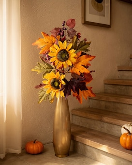 Produktabbildung für LED-Dekozweige "Herbstdesign Sonnenblume", 2tlg.