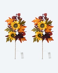 Produktabbildung für LED-Dekozweige "Herbstdesign Sonnenblume", 2tlg.