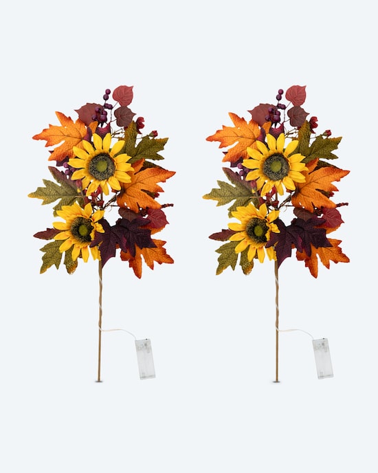 Produktabbildung für LED-Dekozweige "Herbstdesign Sonnenblume", 2tlg.