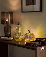 Produktabbildung für LED-Glaskürbisse, 2tlg.
