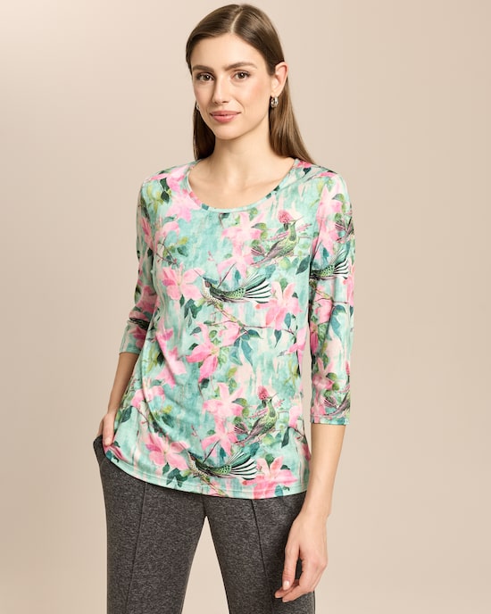 Produktabbildung für Shirt Birds & Flowers mit 3/4 Arm