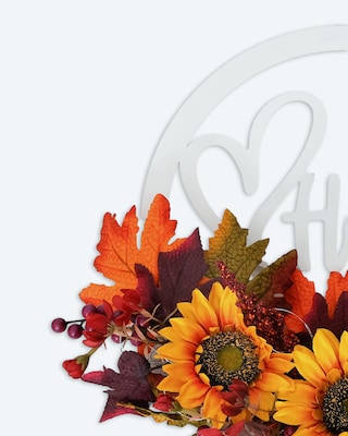 Produktabbildung 3 für LED-Türkranz Herbstdesign