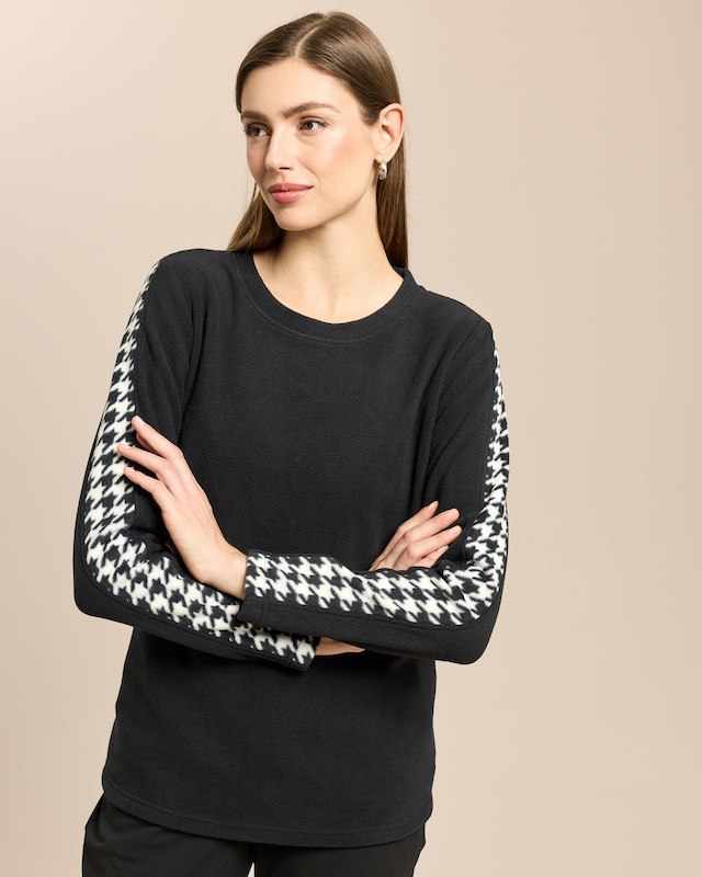 Fleeceshirt Hahnentritt