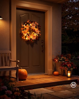 Produktabbildung für LED-Kranz "Herbstdesign"