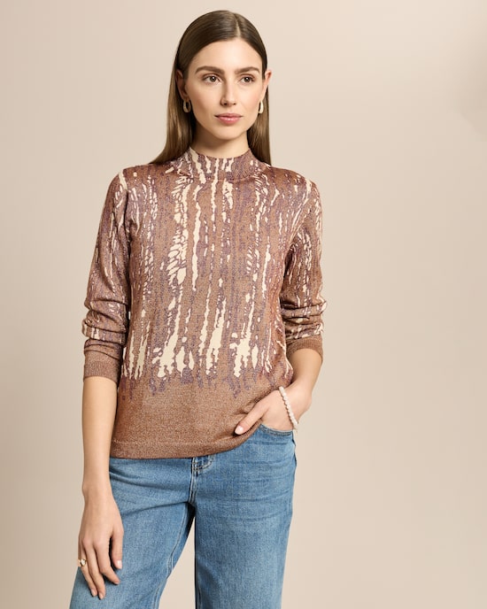 Produktabbildung für Strickpullover mit Glanzgarn