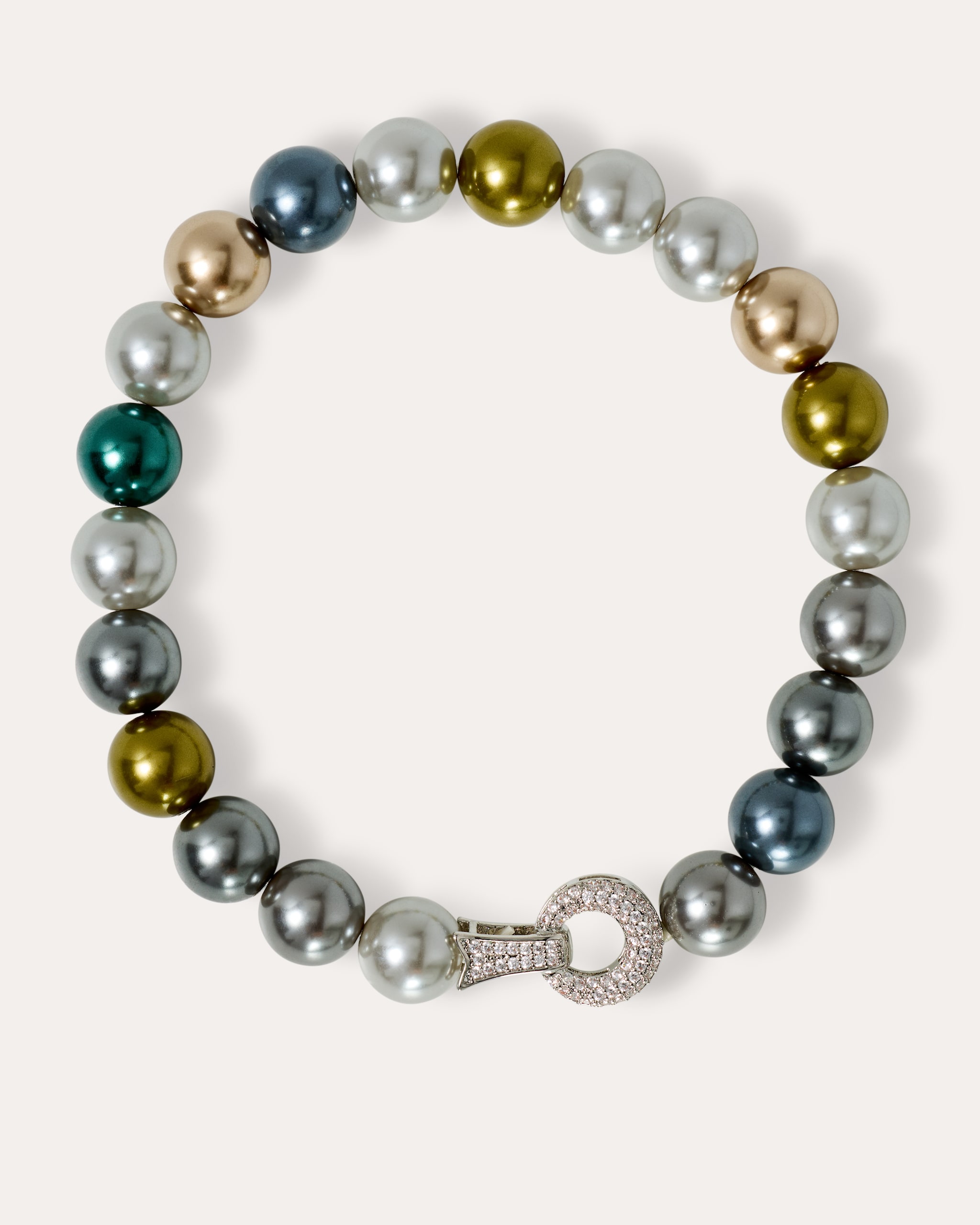 Produktabbildung für Armband mit Glasperlen & Zirkonia