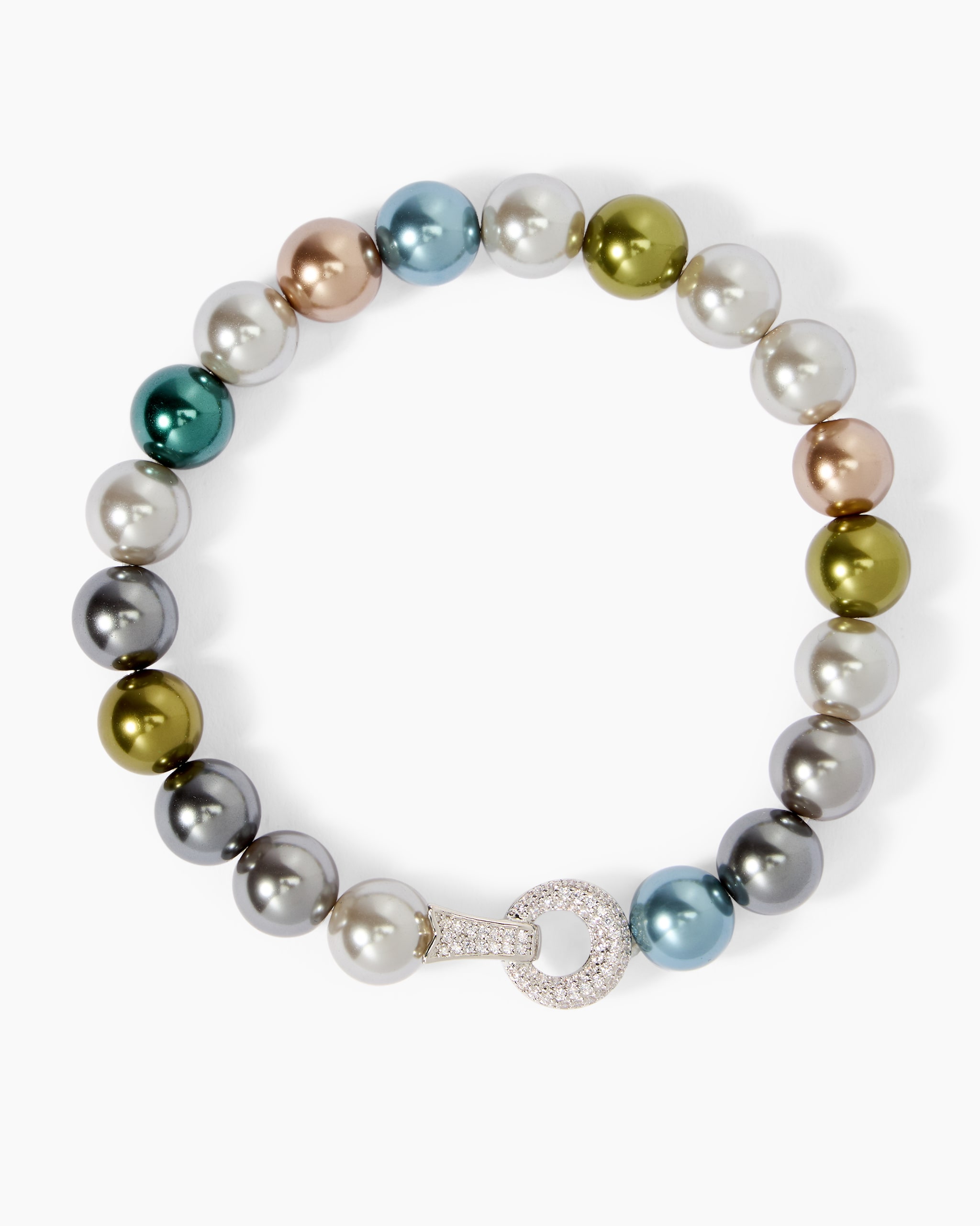 Produktabbildung für Armband mit Glasperlen & Zirkonia