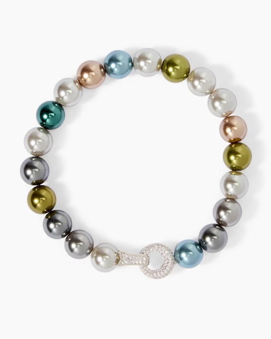 Produktabbildung für Armband mit Glasperlen & Zirkonia