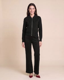 Produktabbildung für Strickjacke mit Velourslederimitat