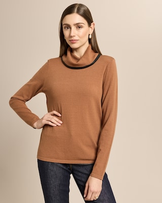Produktabbildung 2 für Rollkragenpullover mit Kunstleder