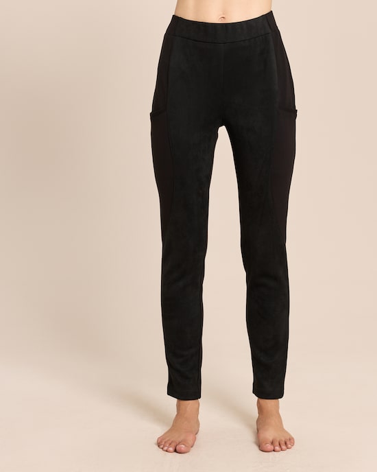 Produktabbildung für Skinny Veloursimitat Hose mit Ponte
