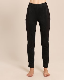 Produktabbildung für Skinny Veloursimitat Hose mit Ponte