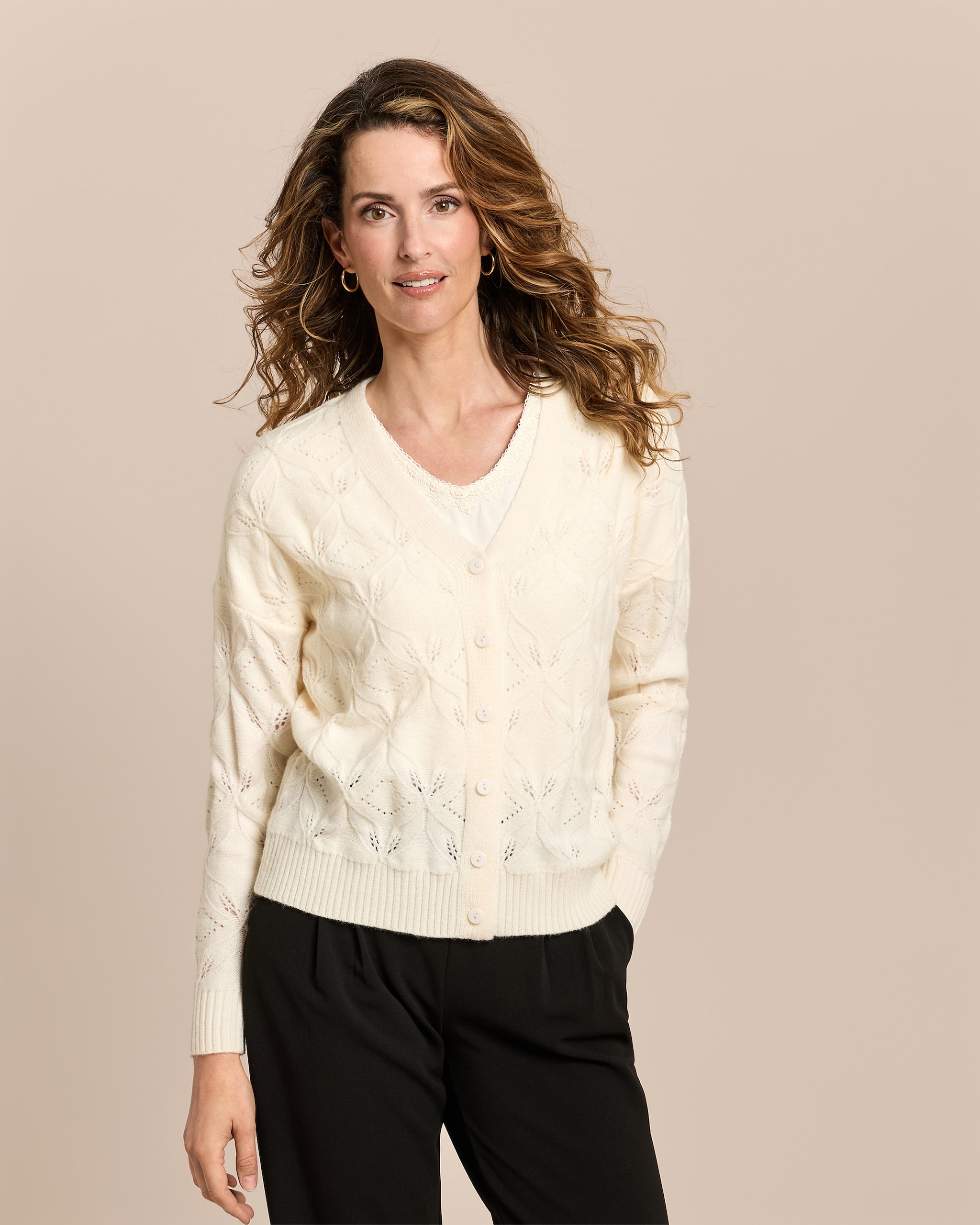 Produktabbildung für Strickjacke aus Ajourstrick