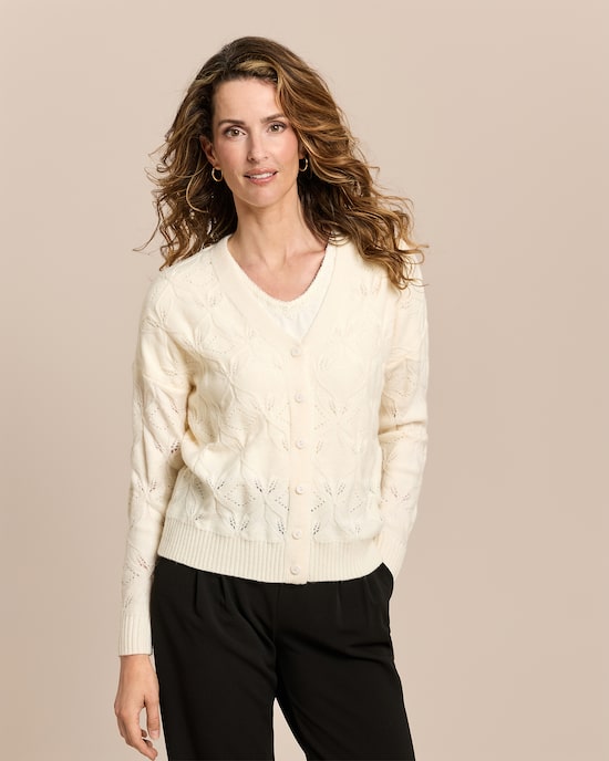 Produktabbildung für Strickjacke aus Ajourstrick