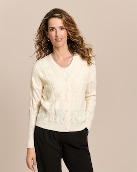 Produktabbildung für Strickjacke aus Ajourstrick