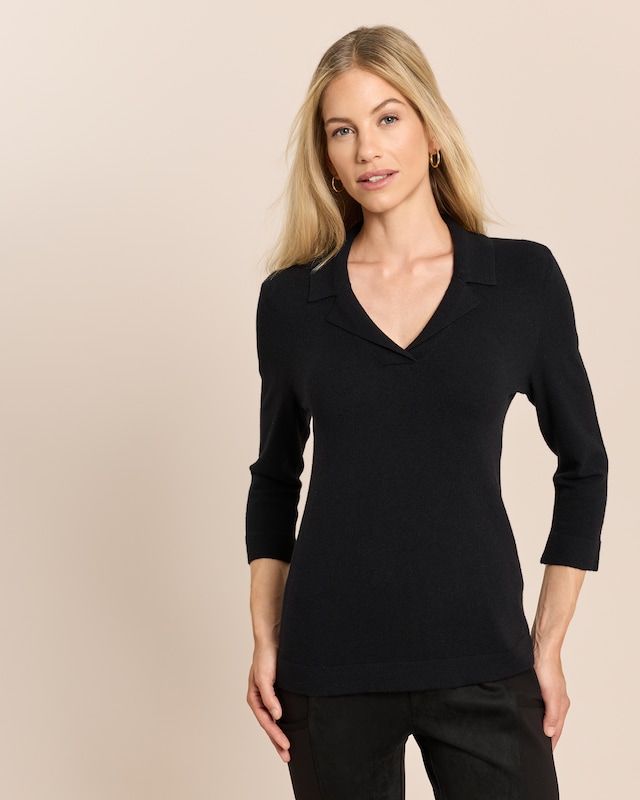 3/4 Arm Pullover mit Kaschmir