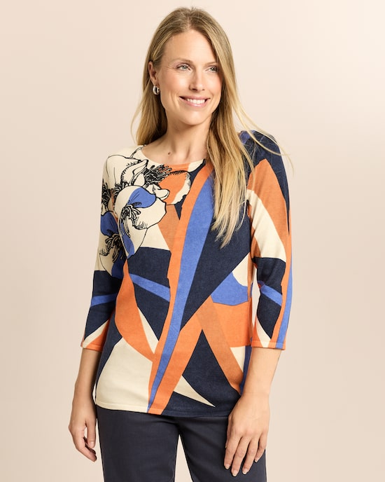 Produktabbildung für Pullover mit geometrischem Print